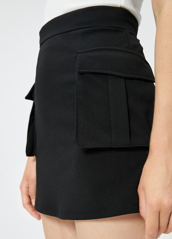 Черная кэжуал однотонная юбка KOTON карго