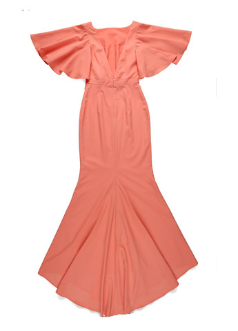 Лососевое кэжуал платье годе Jarlo однотонное