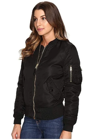 Женский бомбер MA-1 W Flight Jacket WJM44500C1 (Black) Alpha Industries на блискавці (228608088)