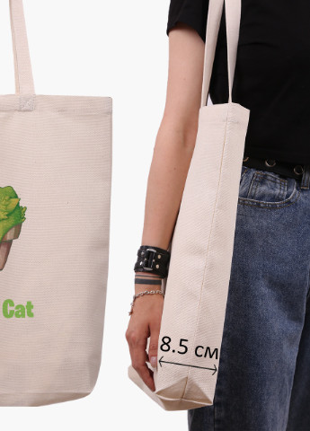 Эко сумка шоппер белая Экология (Ecology) (9227-1335-WTD) Еко сумка шоппер біла 41*39*8 см MobiPrint (215943747)