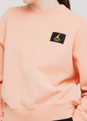 Свитшот Nike - Прямой крой однотонный персиковый спортивный трикотаж, хлопок - (228500340)
