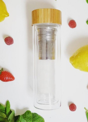 Стеклянная термо бутылка Detox с двойными стенками More (253856166)