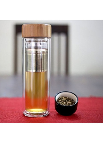 Стеклянная термо бутылка Detox с двойными стенками More (253856166)