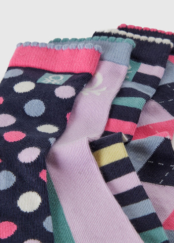 Рожеві шкарпетки (4 пари) United Colors of Benetton геометричні демісезон (367063873)