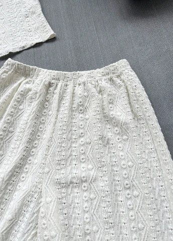 Белая всесезон пижама (топ, брюки, шорты) SHEIN