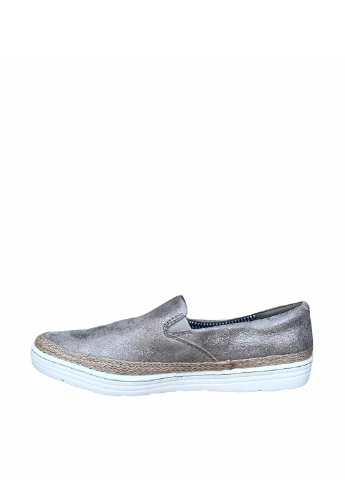 Серые слипоны Clarks с белой подошвой однотонные