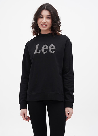 Свитшот Lee - Прямой крой логотип черный кэжуал хлопок, футер - (272602795)