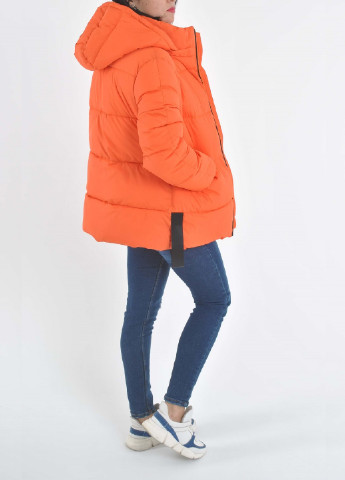 Оранжевая демисезонная лаковая куртка Glam Panic