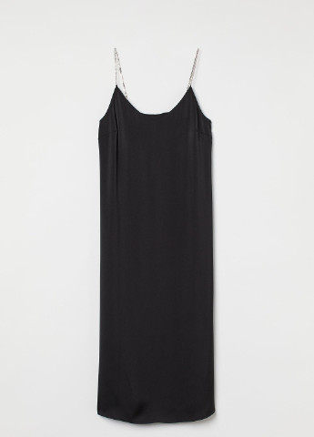 Черное коктейльное платье H&M однотонное