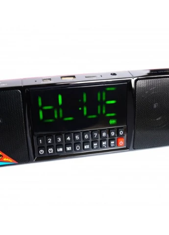 Портативная колонка WS-1515 10Вт с часами USB, AUX, FM, Bluetooth черная (lp-89216) XPRO (254257044)