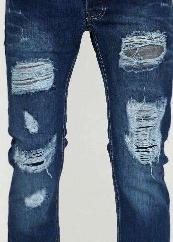 Темно-синие демисезонные прямые джинсы Terranova