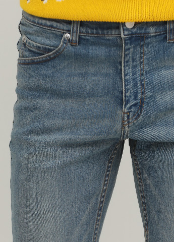 Джинси Cheap Monday завужені однотонні блакитні джинсові бавовна
