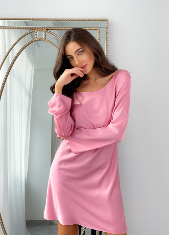 Розовое кэжуал платье с открытой спиной Тю-Тю! однотонное