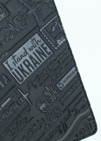 Портмоне чоловіче шкіряне "Ukraine" на кнопці патріотичне чорне HandyCover (253481122)