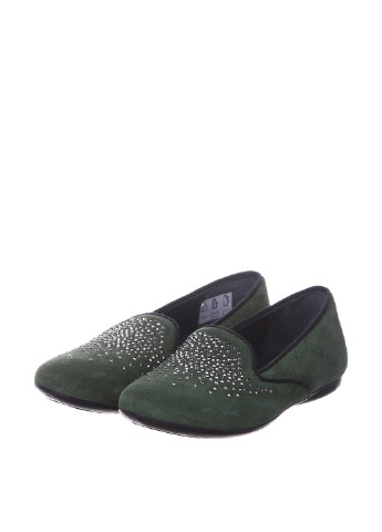 Бутылочный зеленые туфли без каблука Chiara Luciani