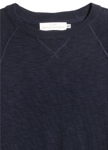 Реглан H&M з довгим рукавом однотонний темно-синій кежуал