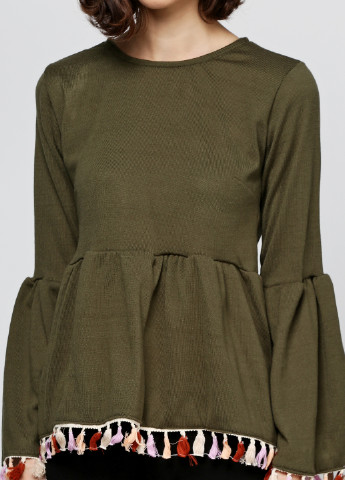 Оливковая (хаки) демисезонная блуза Merziye