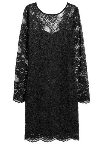 Чорна коктейльна сукня футляр, з відкритою спиною H&M однотонна