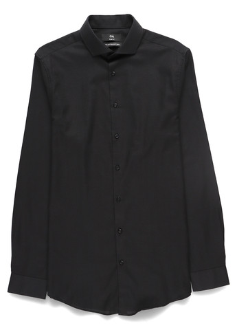 Черная кэжуал рубашка однотонная C&A