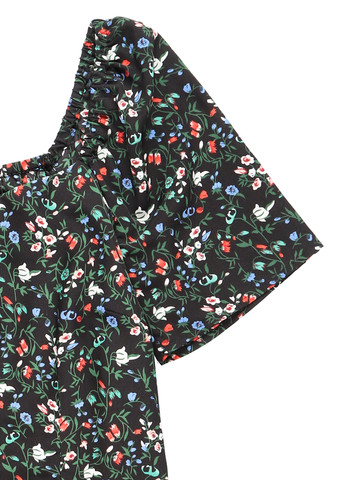 Черное кэжуал платье а-силуэт Vila с цветочным принтом