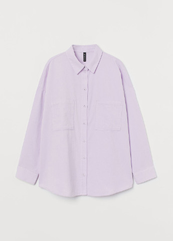 Сиреневая кэжуал рубашка однотонная H&M