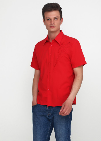 Красная кэжуал рубашка однотонная ANG с коротким рукавом