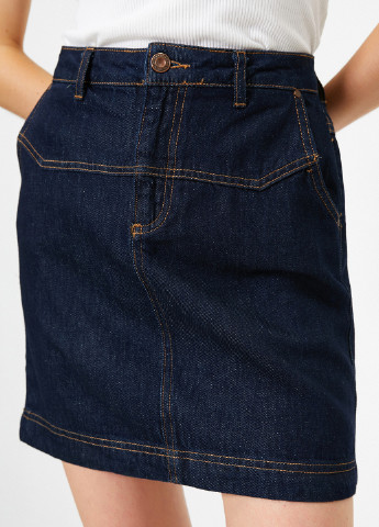 Темно-синяя джинсовая юбка KOTON карандаш