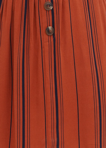 Терракотовая кэжуал в полоску юбка Cropp а-силуэта (трапеция)
