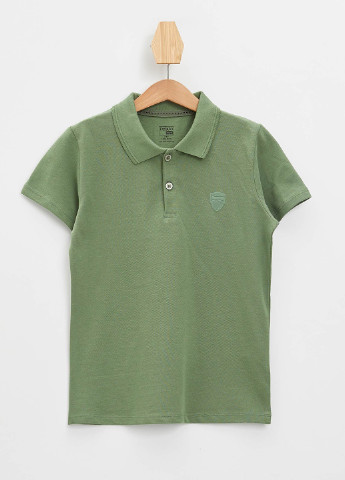 Светло-зеленая детская футболка-поло для мальчика DeFacto