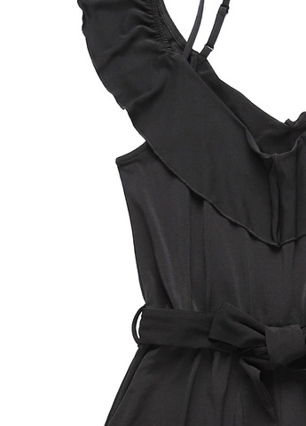 Комбінезон Tigha комбінезон-брюки однотонний чорний кежуал поліестер