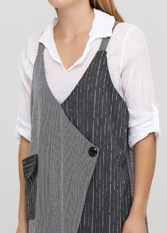 Черно-белый демисезонный комплект (сарафан, блуза) Made in Italy