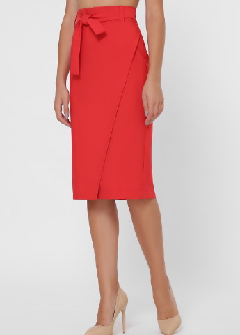 Красная офисная однотонная юбка Fashion Up карандаш