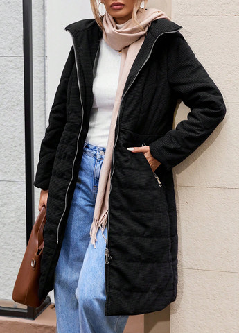 Чорне демісезонне Пальто SHEIN