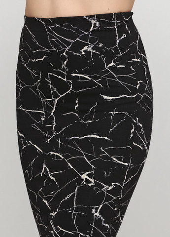 Черная кэжуал с абстрактным узором юбка H&M карандаш