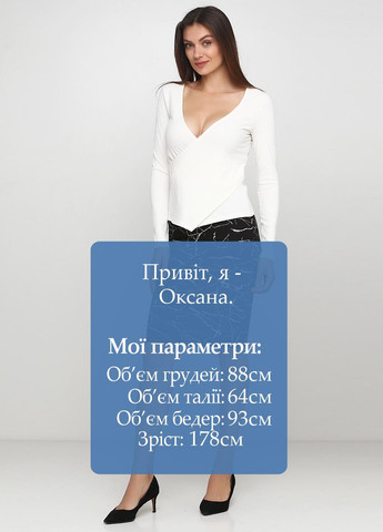 Черная кэжуал с абстрактным узором юбка H&M карандаш