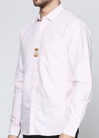 Розовая кэжуал рубашка в полоску Linea с длинным рукавом