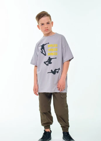 Серая демисезонная футболка Yumster Skater