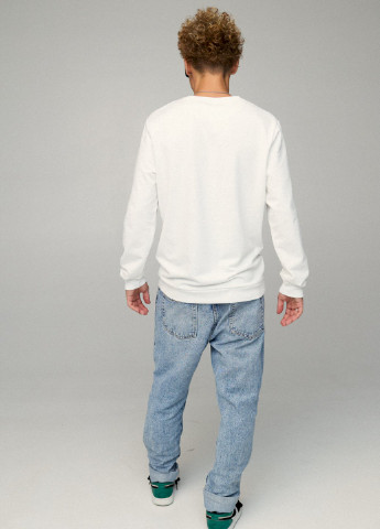 Белый свитшот мужской basic /no flis/ YAPPI рисунок (251791437)