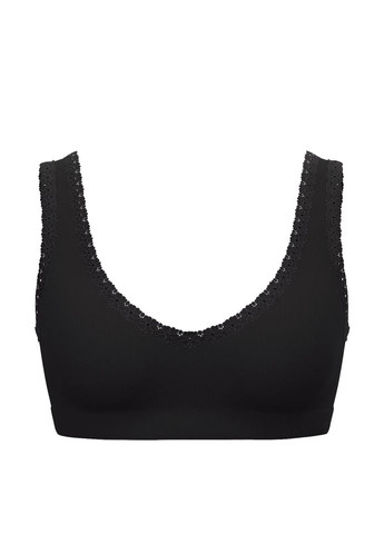 Чёрный топ бюстгальтер Victoria's Secret без косточек полиамид