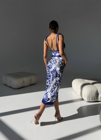 Комбинированный летний пляжный комплект женский (купальник, парео) слитный NOVA VEGA