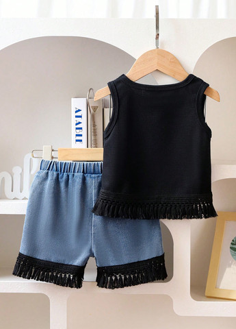 Комбинированный летний комплект (топ, шорты) SHEIN