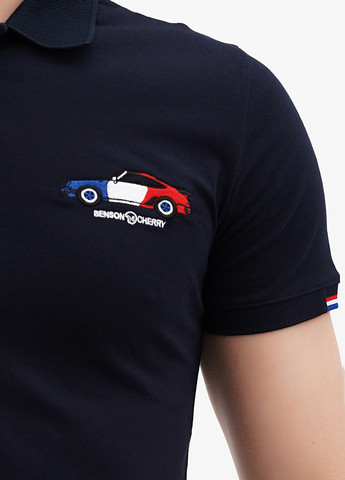 Темно-синяя футболка-поло для мужчин Benson & Cherry однотонная