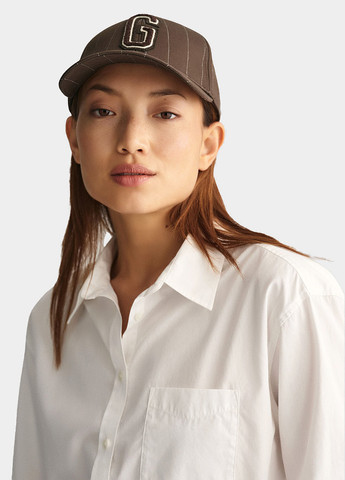 Белая кэжуал рубашка однотонная Gant