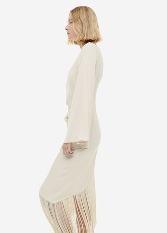 Светло-бежевое коктейльное, кэжуал платье H&M однотонное
