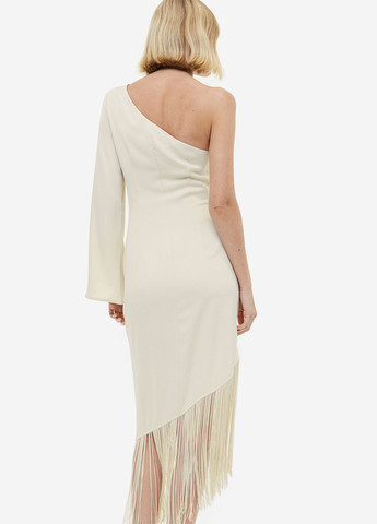 Светло-бежевое коктейльное, кэжуал платье H&M однотонное