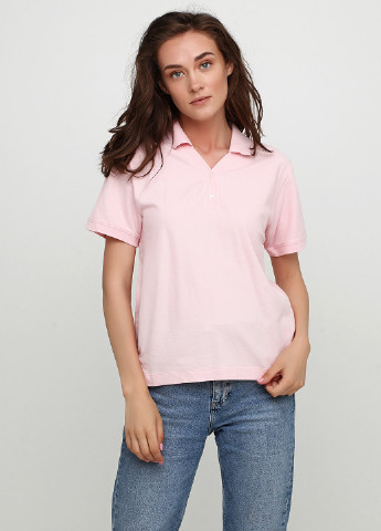 Розовая женская футболка-поло Devon & Jones однотонная