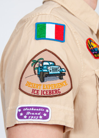Бежевая рубашка с логотипом Ice Iceberg