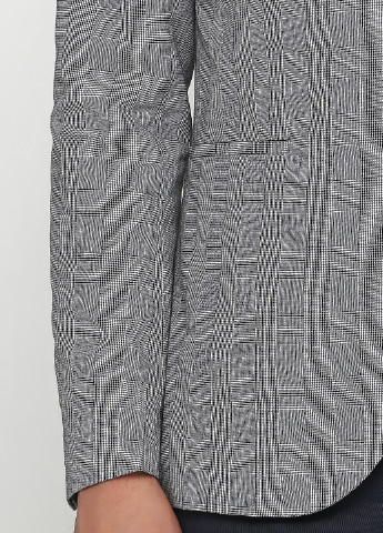 Пиджак H&M с длинным рукавом клетка серый деловой