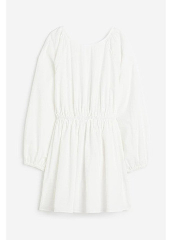 Білий коктейльна, кежуал сукня з відкритою спиною H&M однотонна