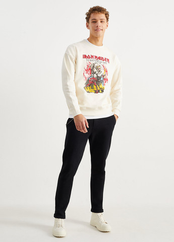 Світло-бежевий світшот C&A малюнок без декору (352190300)